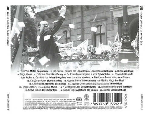 Cd - Jk - Trilha Sonora Da Minissérie - Globo - 2006 (Usado)