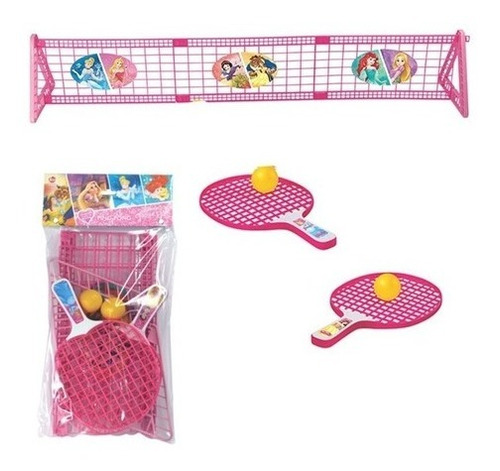 Kit Ping Pong Das Princesas Disney De Plástico Montavel Rosa