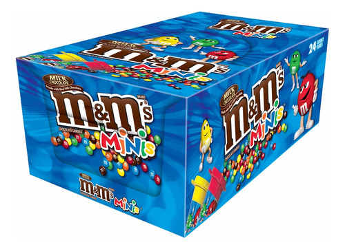 Chocolate M&m  Miinis Tubos Cubiertos De Caramelo 24x31g