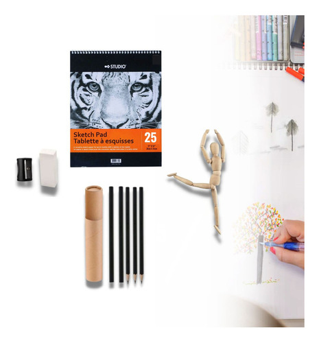 Kit Cuaderno Y Lápices Para Dibujos Creativos