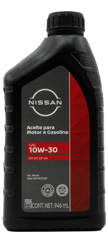 Aceite Nissan 10w30 Para Motores A Gasolina - 1 Lt