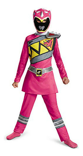 Disfraz Pink Power Ranger Dino Charge, Traje Clásico, Pequeñ