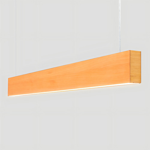 Lustre Madeira Retangular Linear Led Integrado 98cm -snk 04 Estrutura 3000k Branco Quente 110v/220v