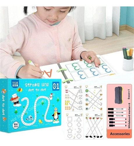 Children's Notebook Of 64 Pages With Erasable Pens And
