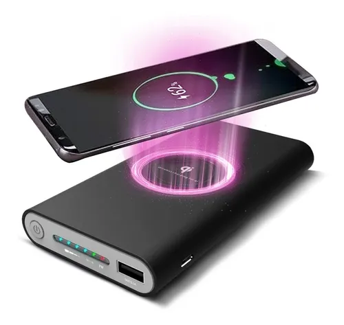 Cargador Portatil Power Bank Inalambrico Qi 10000 Mah Doble