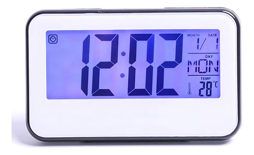 Reloj Led Digital Despertador Alarma Calendario 10422 Color Negro/Blanco