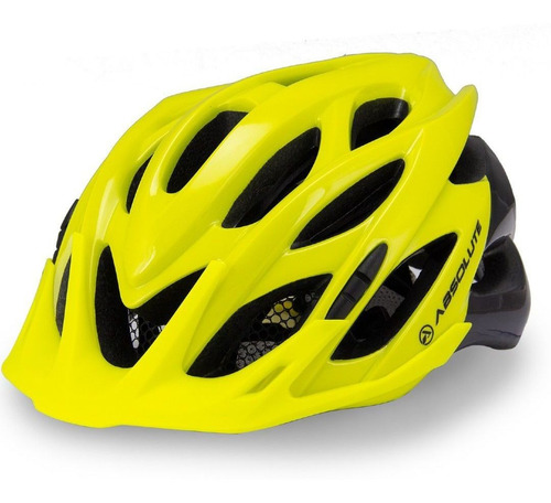 Capacete Absolute Wild Amarelo E Preto In-mold Com Led Bike