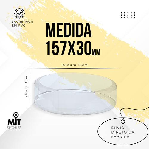 300 Lacres Termoencolhível Para Potes 157mm X 30mm Cristal