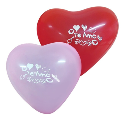 Globos Corazón Impresos Candela 12  X 12 - Ciudad Cotillón