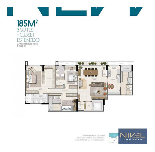 Imagem 6 de 27 de Lançamento Reserva Newest - 3 Dormitórios À Venda, 185 M² Por R$ 1.320.000 - Setor Oeste. - Ap0139