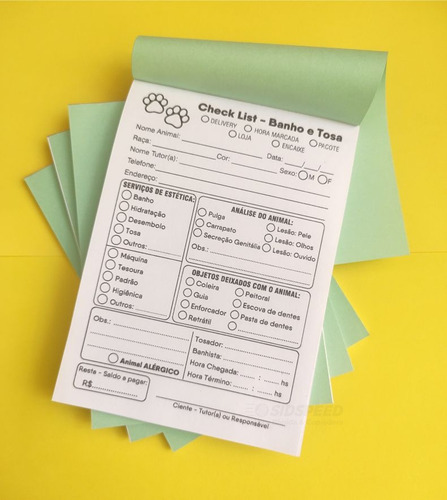 8 Blocos Para Pet Shop Check-list, Banho E Tosa (50fls Cada)