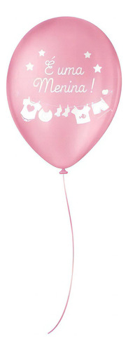 Balão De Festa Chá De Bebê - Rosa - 23cm - 25 Unidades