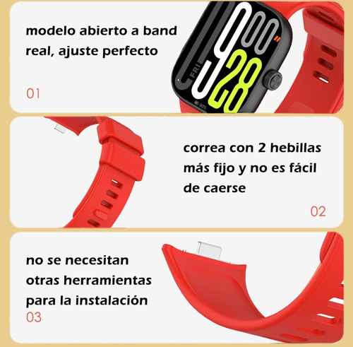 5 Correas Para Redmi Watch 5 4 Xiaomi Band 9 8 Pro + 2 Micas Set 4 Para Redmi Watch 5