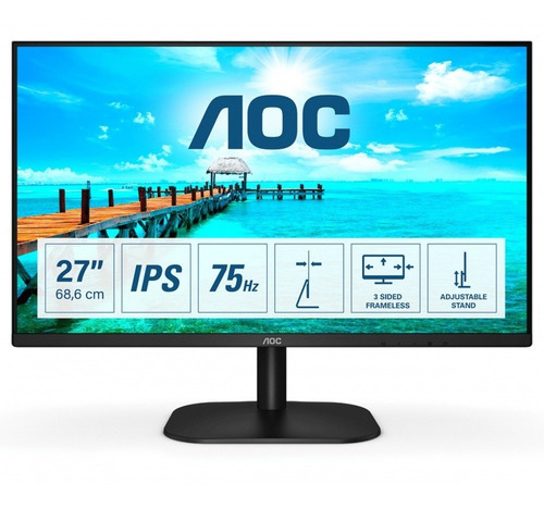 Monitor Gamer 27 Aoc Full Hd Hdmi 75hz Flickerfree Negro