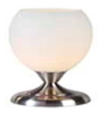 Lampara De Mesa Vidrio Blanco Con Relieve Táctil