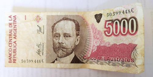 Billete $5000 Australes - Serie C- Moneda Argentina