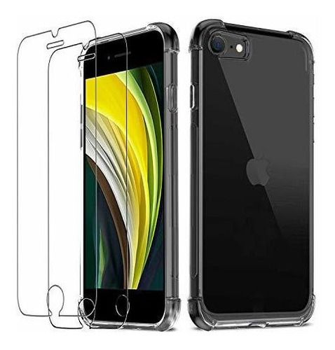 Funda Qhohq Para iPhone SE 2020 Con 2 Protector De 833tz