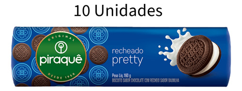 Kit 10 Biscoito Recheado Piraquê 160g - Sabores Diversos