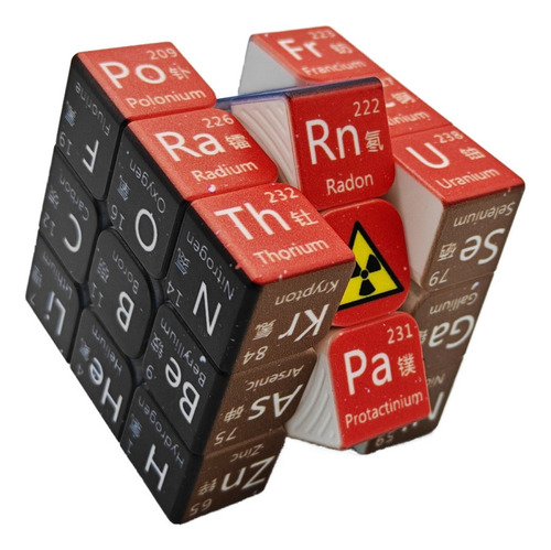Q Cubo Mágico 3x3 Patrón De Elementos Químicos Stickerless