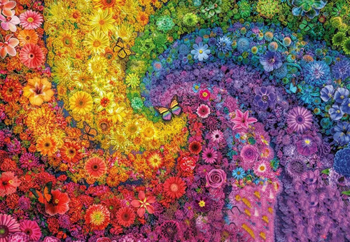 F Pintura De Diamantes Mandala Primavera Flores Arcoíris