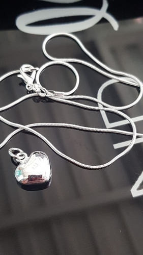 Collar Colgante Para Fotos Diseño De Corazón - Plata 925