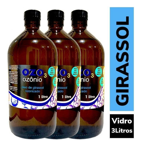 Óleo Girassol Ozonizado Ozo3 1000ml - Hidratação E Proteção