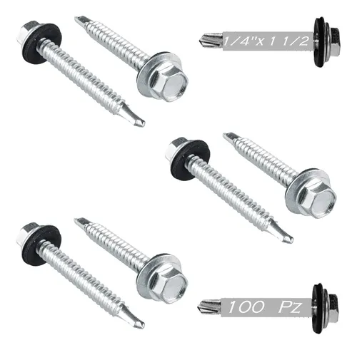 comprar Pija Punta Broca Hexagonal 1\u002F4 X 1 1\u002F2 Rondana Hule (100pz)