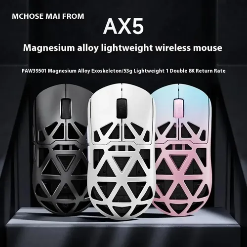 マウス・トラックボール MCHOSE AX5 V2 Mouse Sem Fio De Magnésio Mchose Ax5 V2 54g Paw3390 Double 8