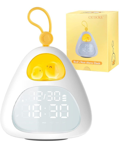 Cicocke Reloj Despertador, Con Bonita Luz Nocturna De Nido D