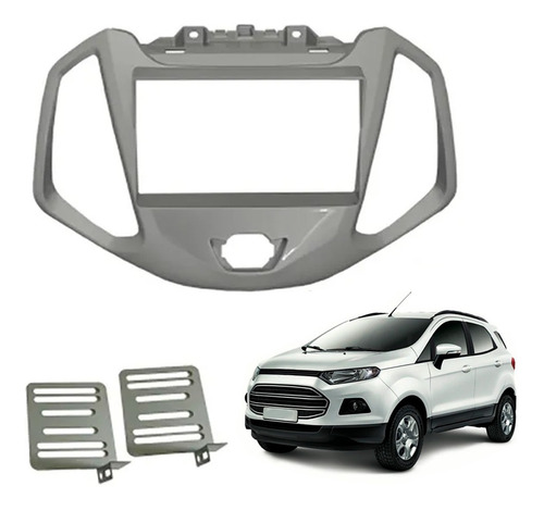 Moldura 2 Din Ford Ecosport 2013 À 2016 Prata Jap - Fiamon