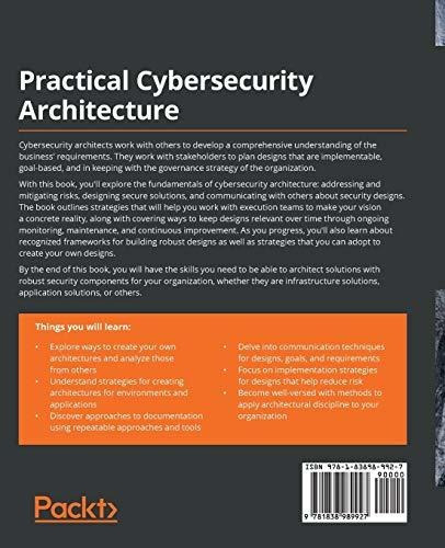 Practical Cybersecurity Architecture A Guide To Creating An, De Moyle, Ed. Editorial Packt Publishing, Tapa Blanda En Inglés, 2020