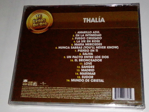 Thalía Cd 16 Éxitos De Oro Fonovisa 2012 Umm Economedia