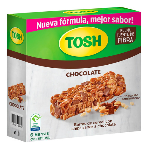 Barra Cereal Tosh Chocolate 23g 6 Unidades