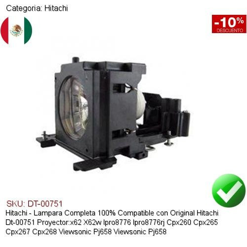 Lampara Compatible Hitachi Dt-00751 X62 Ipro8776 Cpx260