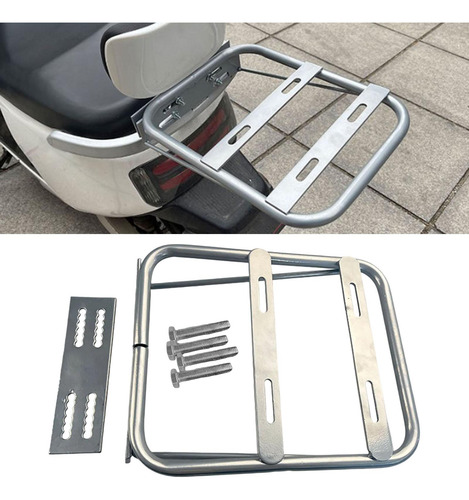 Ratería Trasera De Bicicleta Eléctrica Rack De Plata