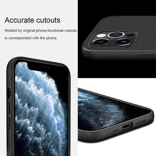 Case Delgado Nillkin Fibra Carbón Para iPhone 12 Pro Max 6.7