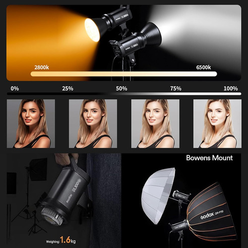 Luz Bicolor Led Sl100 Con Soporte Bowens Para Grabación