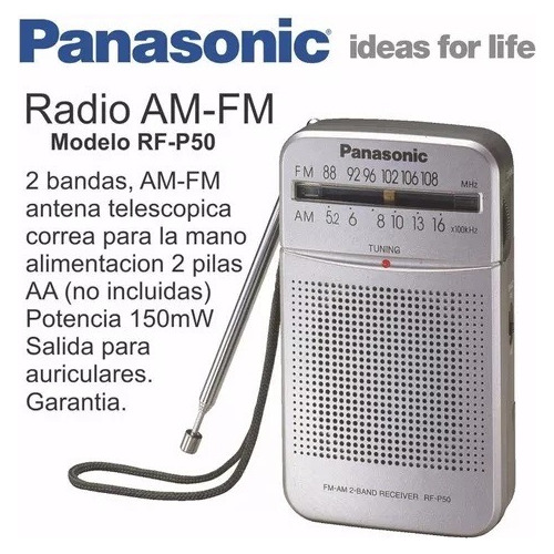 Radio Panasonic Am Fm Gran Recepcion Sintonizador Plateada