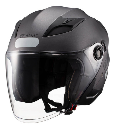 Capacete Aberto Com Viseira Dupla Texx Ugello Motociclista Cor Chumbo Tamanho do capacete 62