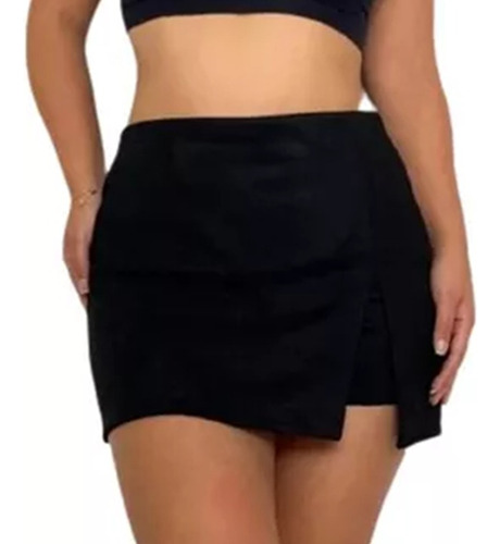 Falda Short Rose Negro - Doble Forro - Mujer