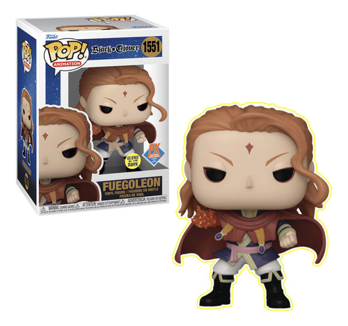 Fuegoleon Funko Pop 1551 Black Clover Exclusivo Px Gitd Glow