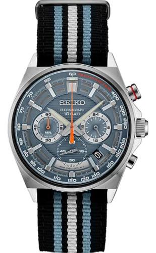 ~? Seiko Mens Essentials Chrono Ss Blue