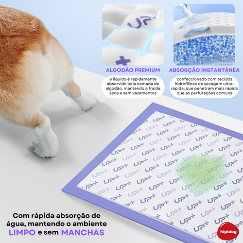Tapete Higiênico Cães 60x45 50un Absorção Higiene Pet Up