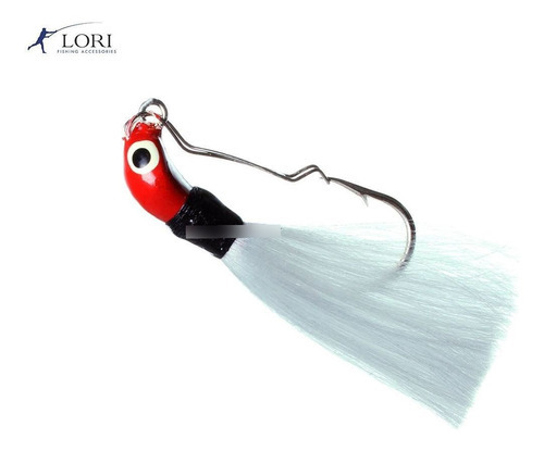 Isca Artificial Lori Jig Anti Enrosco Rabuda 12gr Cor Vermelha Rabo Branco