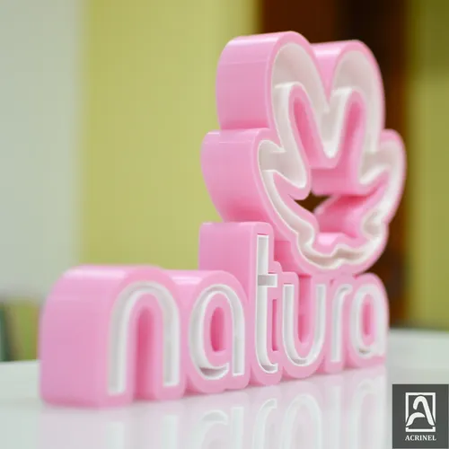 Cartel 3d, 2 Colores Logo Natura 50x30cm Decorativo