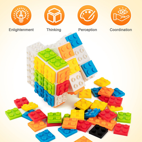 Cubos De Construcción 3x3x3, Juguete De Puzzles 3d Color De La Estructura