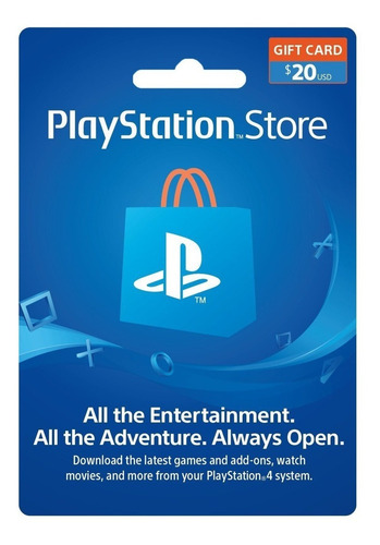 Tarjeta Psn $20 Cuenta Usa | Ps4 | Ps3 | Entrega Inmediata