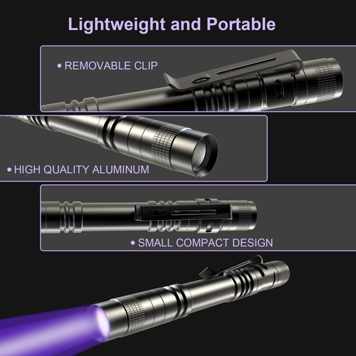 Lanterna Uv Black Light Cosoos 395nm Mini Pen À Prova D'água