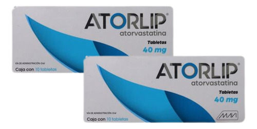 Atorlip Atorvastatina 2 Cajas De 40mg Con 10 Tabs C/u