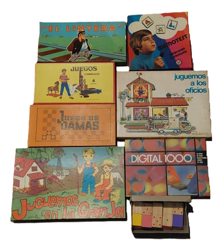 Set De 8 Juegos De Mesa Familiares Infantiles Vintage
